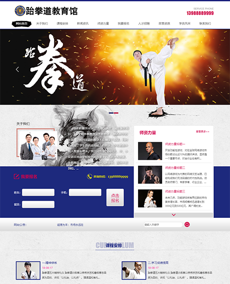 武术跆拳道培训类网站案例