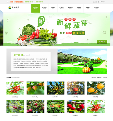 响应式水果蔬菜果蔬网站案例