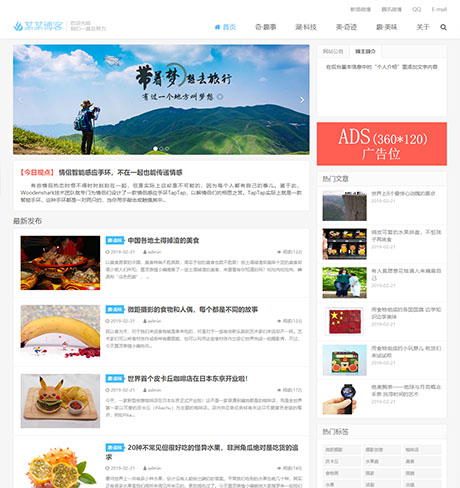 响应式自媒体个人博客网站案例